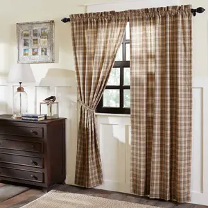 Farmstead Charcoal Plaid Panel Curtains