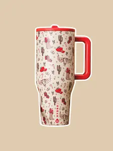 HYDROJUG Traveler 40oz Cowboy Christmas Of Triple-Wall Insulated Stainless Steel With Straw Cup. Flip-Straw, 24 Hours Cold, Completely Leak-Proof. Perfect For Students And Office Workers, Sports, Camp, Travel. Birthday Gift, Festival Gift.