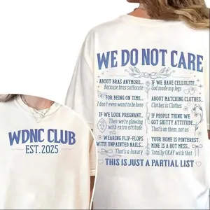 2-sided WDNC - We Do Not Care Club Shirt, Gen X Don't Care TShirt, Menopause Funny Shirt, Full Colors, Full Sizes, For Men, For Women