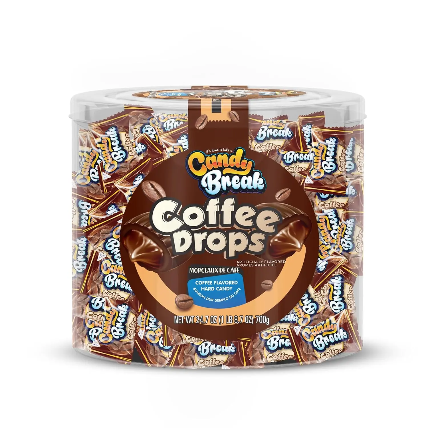 Candy Break Center Filled Espresso Coffee Hard Candy 700g (24.7 oz) - Rich Espresso Caffeine Sweets