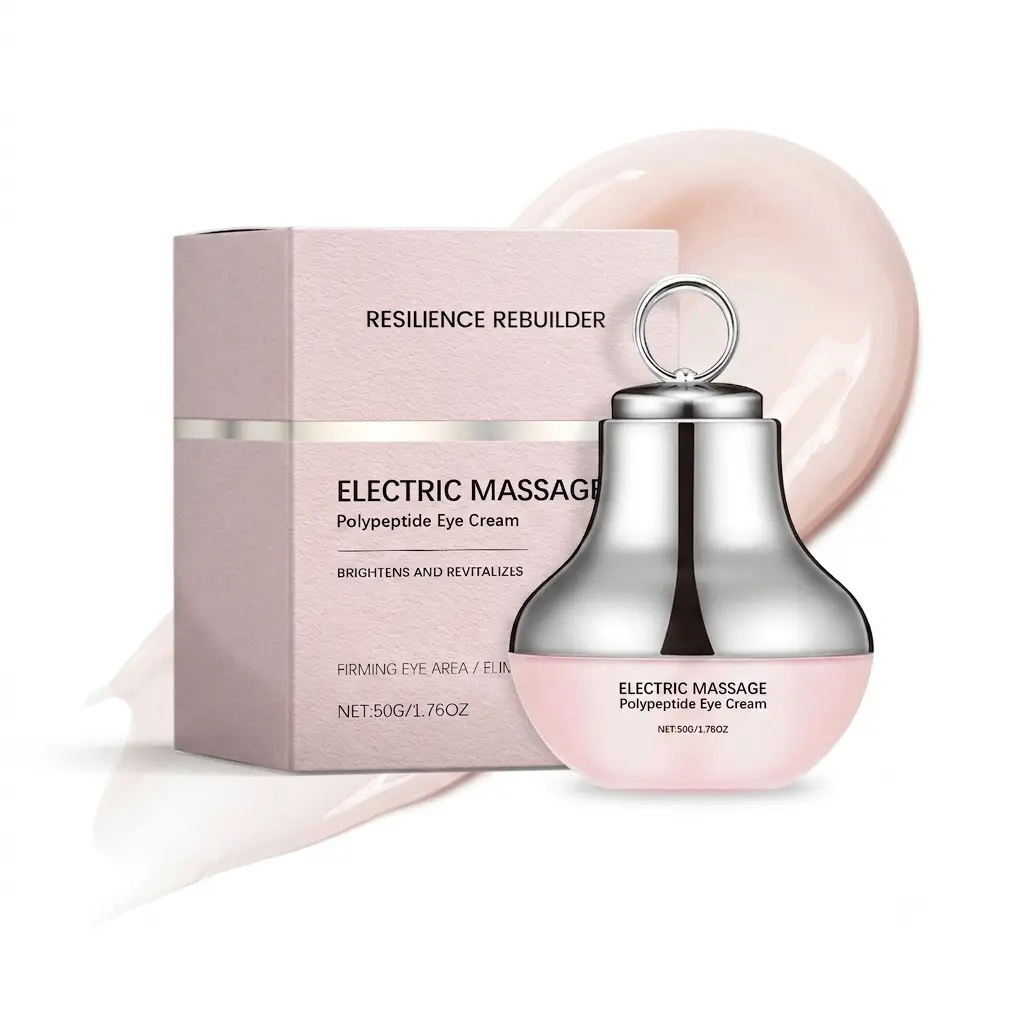 AMZ Resilience Rebuilder Electric Massage Polypeptide Eye Cream with Built-In Vibrating Applicator for Gentle Under-Eye Massaging, Refreshing and Hydrating Daily Eye Care Routine to Brighten Dark Circles and Revitalize Tired Skin for Men and Women
