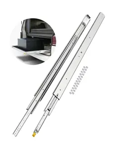 KFFKFF Set of Two Drawer Rails, TikTokShopBlackFriday, Sizes Varying from 16 to 60 inches, 500 lbs Weight Tolerance, Lockable Ball Bearing Side Mounted Drawer Slide Rail