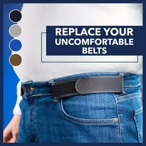2pcs Men'S Buttonless Elastic Belt Set - Adjustable Metal-Free Design, Providing a Comfortable Fit And Fashionable Appearance. It Is Very Suitable for Father'S Day