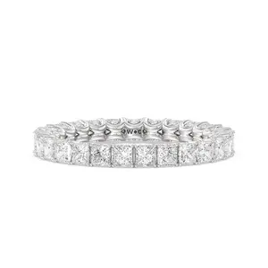 Princess Split Prong Basket Eternity Ring Size 7