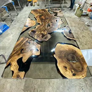 [OST006] Olive Wood Epoxy Table custom epoxy river slab table, Executive Desk, Custom Large Epoxy River Table, Solid Wood Slabs Table, Large Computer Office Desk Workstation, Business Furniture for Home Office