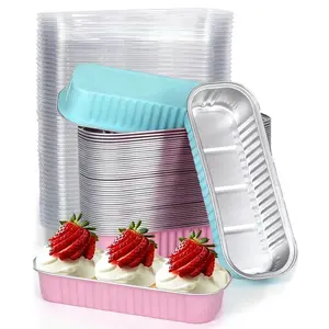50 Pack Mini Aluminum Foil Baking Pans With Lids, Heat Resistant Bakeware Molds For Cakes, Bread & Cheesecake, Baking Dish Set, Ideal for Large Gatherings, Home
