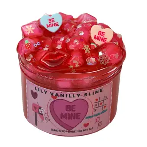 Be Mine Foam Cube Slime - Valentine’s Day Themed -Pink Clear Based Slime