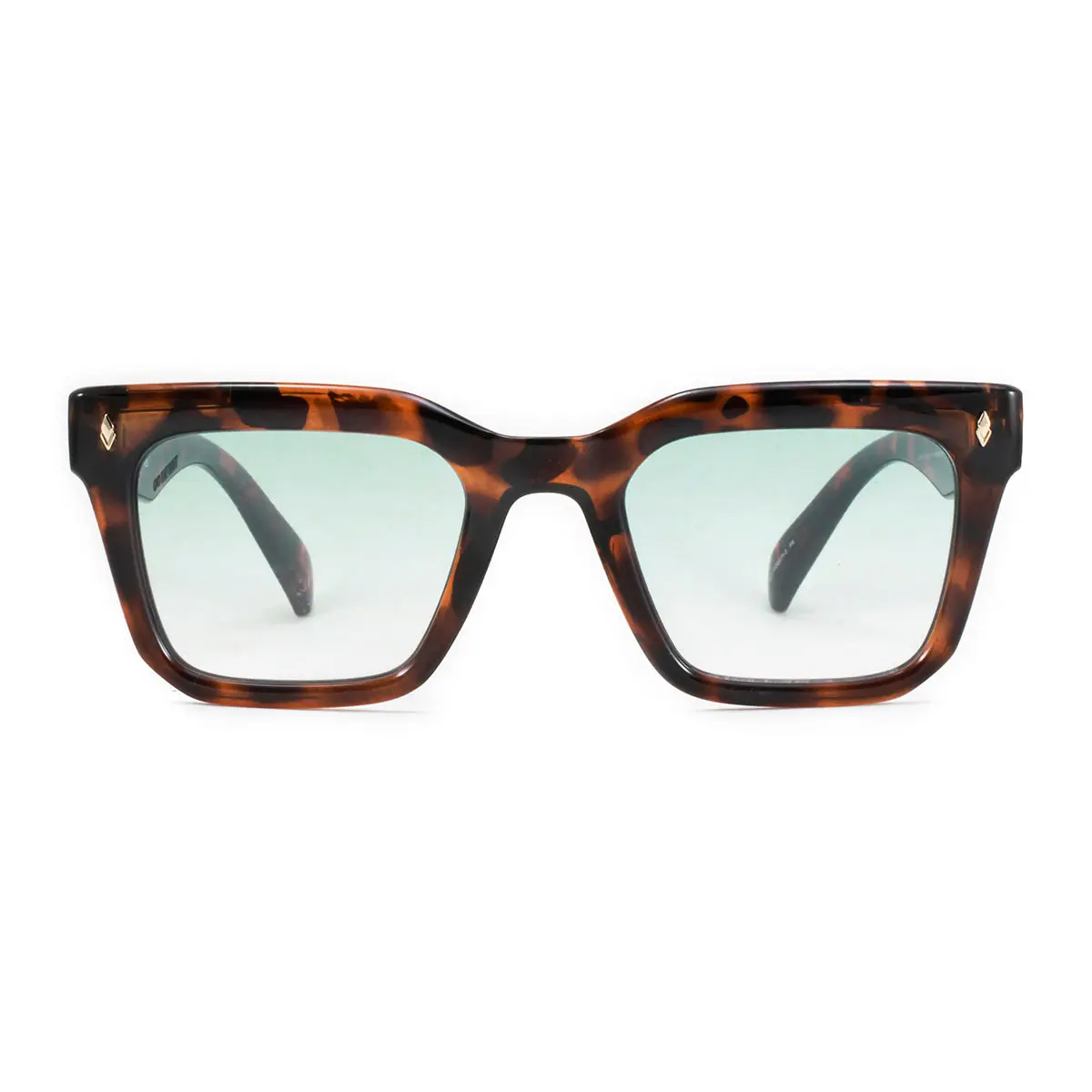 Infinit Jacobs Eco Briller Square Sunglasses, Tortoise + Green