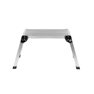 Folding Work Platform, Aluminum Drywall Stool Ladder, 330 lbs Load Capacity Heavy Duty Work Bench w/Non-Slip Feet, Ideal for Washing Vehicles, Cleaning, Painting, Decorating