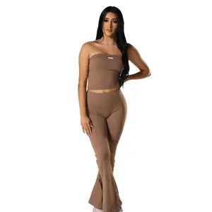 Flared Leggings High-Waisted Full-Length with Flare Side Slits Contour Seaming No Front Seam Squat-Proof Stretch Fabric 78% Polyester 22% Spandex