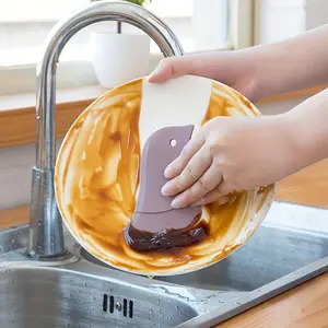 Set of 5 Penguin-Shaped Scrapers—These Flexible, Non-Electric Tools Are Perfect for Cleaning for Grease And Baking Messes, Especially on Surfaces, Making Sink Cleaning Highly Effective, Featuring a Gray Design for Kitchen Use