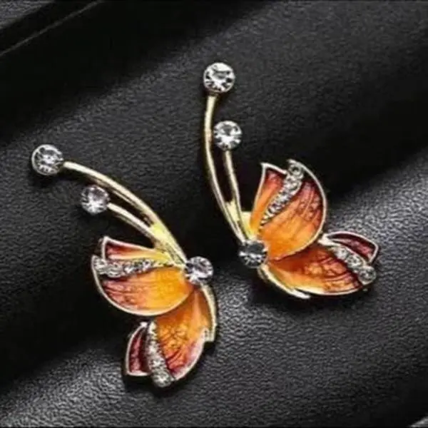 New Absolutely Beautifully Stunning Fall Half Butterfly Stud Earrings