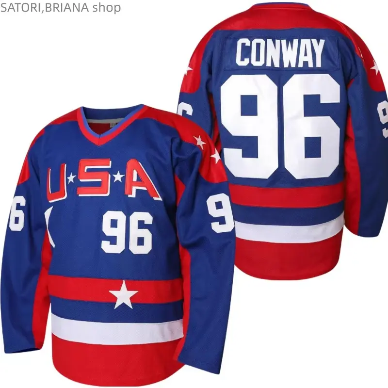 [FallFreshness] Mighty Ducks JerseyMovie lce Hockey Jersey S-XXXL Charlie Conway#96 Adam Banks #99,90S Hip Hop Clothing forParty