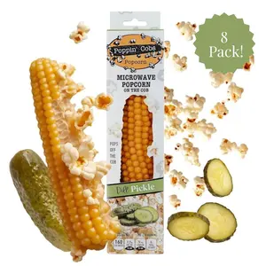 Poppin' Cobs Microwave Popcorn with Dill Pickle Seasoning (Pack of 8)