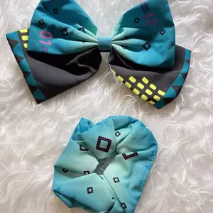 Miku hair bow clips and scrunchies set Miku hair accessories