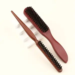2pcs Bristle Hair Brush Set, Durable Bristles, Slick Back Design for Both Sexes, Ideal for Wet & Dry Grooming, Versatile Teasing Comb & Beard Styling Tool, Comb and Brush Set