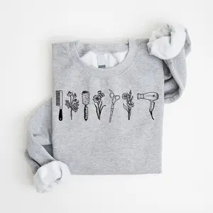 Minimalist Hairstylist Sweatshirt - Wildflower Hairdresser Hoodie - Hair Therapist - Hairstylist Gift - Cosmetology Sweatshirt
