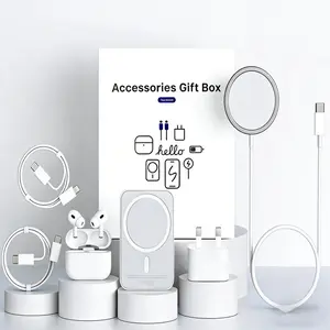 Upgraded 6-in-1 Magnetic Charging & Audio Kit – 20W Fast Charge Power Bank, Wireless Charger, Bluetooth 5.3 Earbuds, Type-C & Lightning Cables, Adapter, Enhanced Magnetic Ring, Travel Set for Android & iOS Devices-valentines gift for bf （tech）