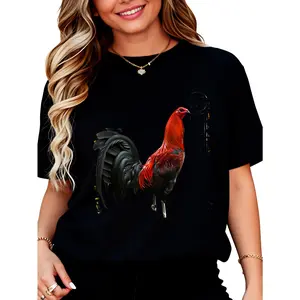 100% Cotton Unisex Soy Gallero Gamefowl Rooster Cockfighting Enthusiast Round Neck Short Sleeve T-Shirt Women's Men Graphic Tee