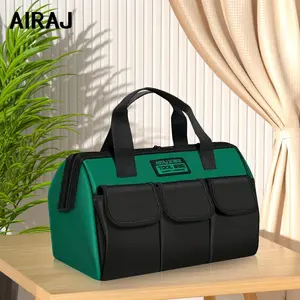 Airaj 13 Inch Portable Tool Storage Bag, Wide Mouth Oxford Cloth Organizer, Waterproof & Wear-Resistant Pockets for Home Repair & Car Storage, Convenient Tool Pockets