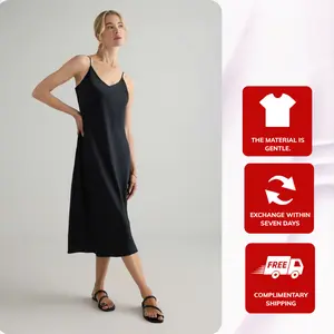 Luxurious Silk Slip Dress 100 Percent Mulberry Silk Elegant Midi Length Champagne