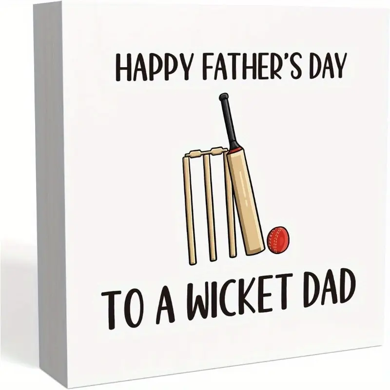 Christmas Halloween Decoration，Unique Cricket Gifts for Father Funny Dad Gifts from Son Daughter Cricket Themed Gift for Husband Men Cricketer Happy Fathers Day Decor 5 x 5 inches