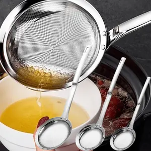 3PCS Stainless Steel Fine Mesh Strainer Set Durable Easy Clean Kitchen Tools For Baking Cooking Perfect For Oil Filtering Flour Sifting