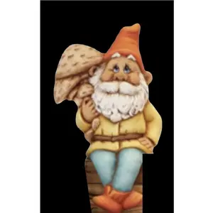 Clay Magic Male Shelf Sitting Mushroom Gnome Unpainted Ceramic Bisque