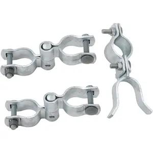 1-3/8" Chain Link Gate Hinge Kit, Includes Male & Female Gate Hinge, 1-3/8" Fence Fork Latch, Durable Galvanized Steel Construction