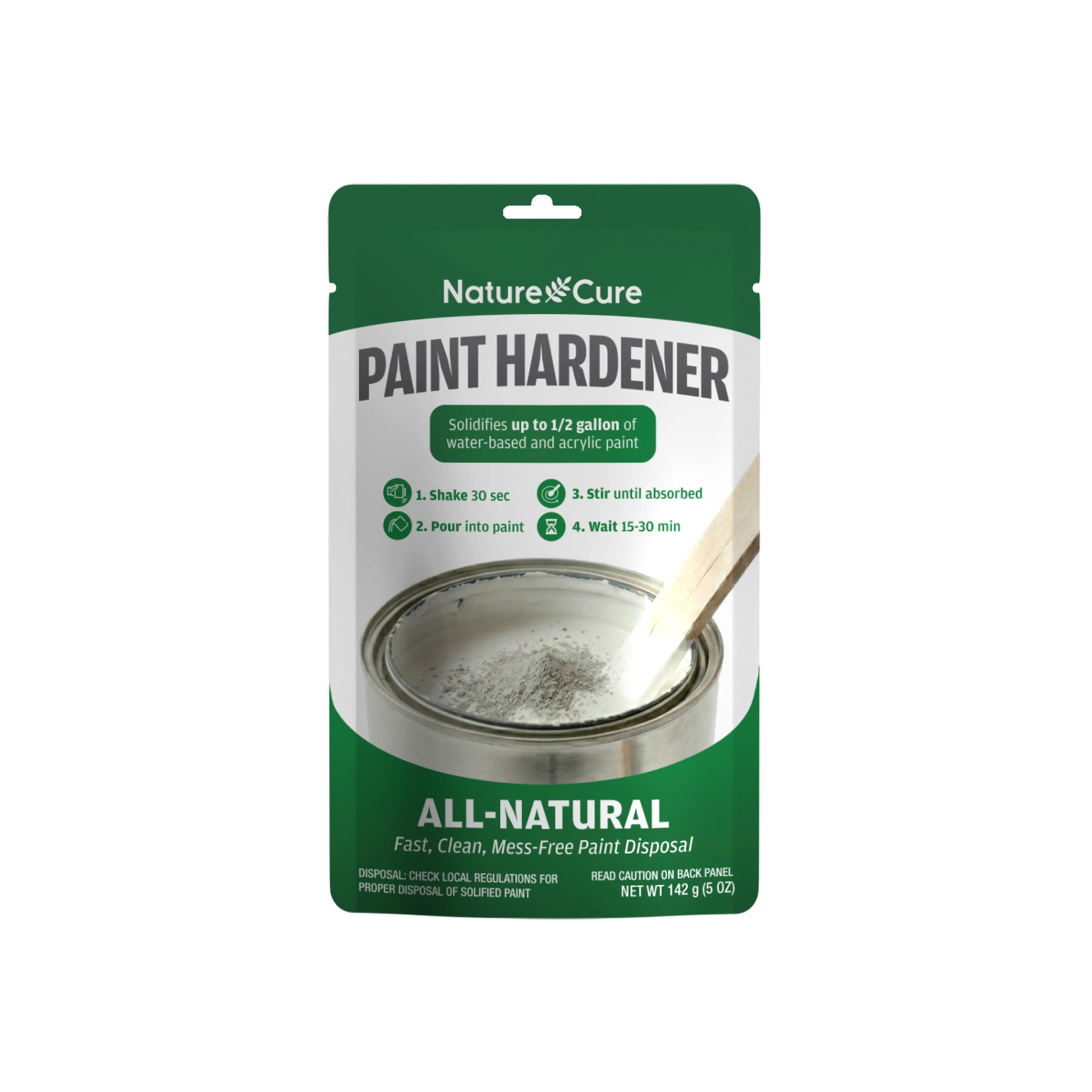 NatureCure All-Natural Paint Solidifier & Hardener – Leftover Latex & Water-Based Paint Disposal – 1 Pack