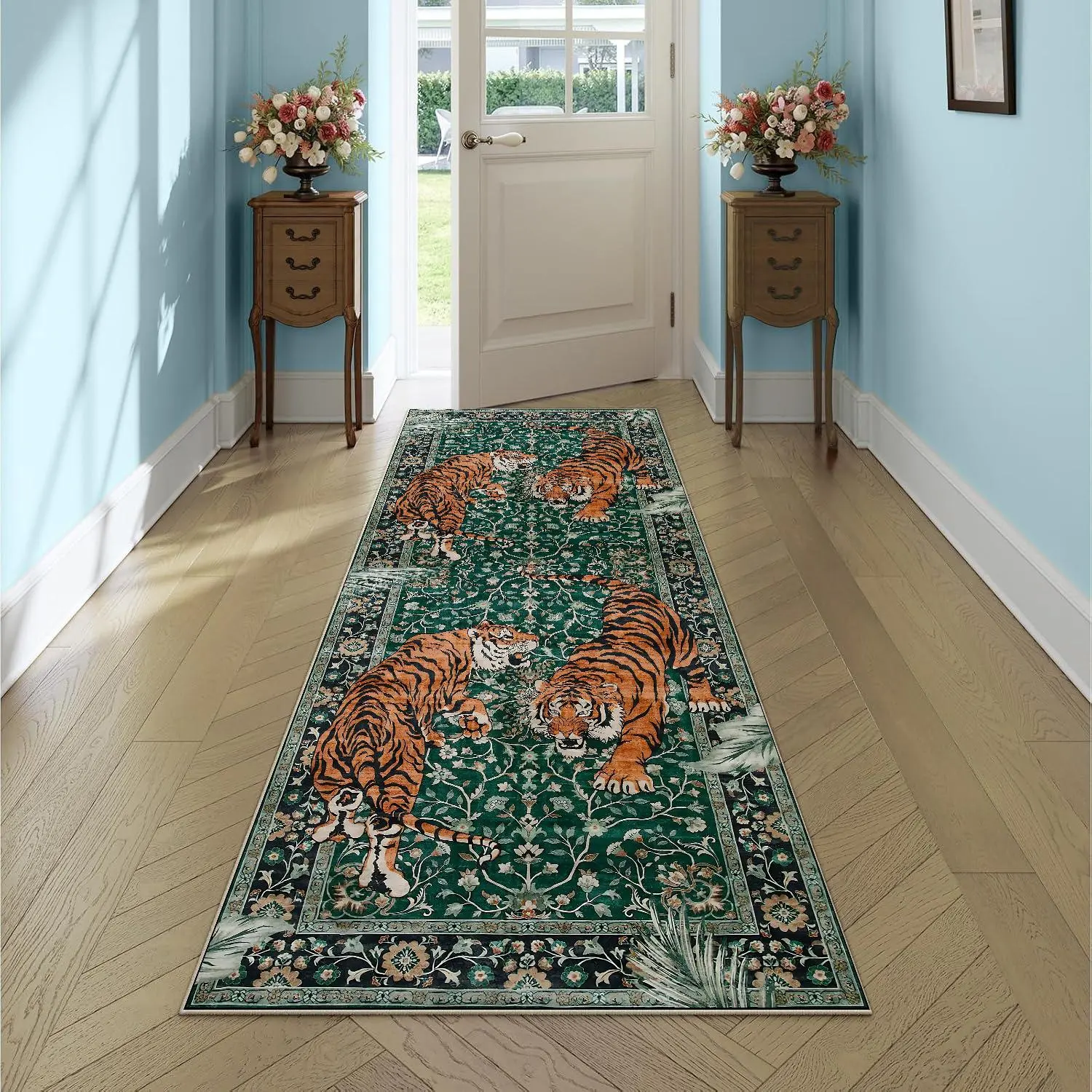 Tiger Long Rectangle Carpet Modern Contemporary Home Decor House Decor Rug Decorative Rug Corridor Living Room Animal Print Rug Anti-Slip Non Slip Floor Mat Bathroom Toilet Staircase Entrance Mat Rugs Animal Printed Rug