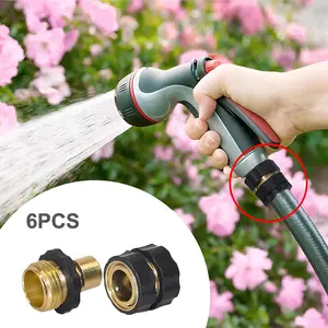 Garden Hose Quick Connectors 3/4 Inch – Heavy Duty Plastic + Aluminum Leak-Proof Hose Adapter Set, Quick Release Male & Female Fittings for Garden Use