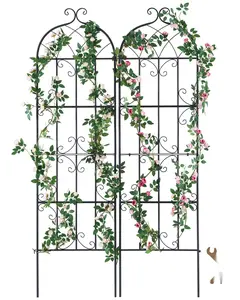 2-Pack Metal Garden Trellis For Climbing Plants, Rustproof, 71x20 Inches, Outdoor Garden Support For Vines, Easy Assembly, Weather Resistant, Durable Steel Trellis, Set Of 2, Powder-Coated Finish For Outdoor Use