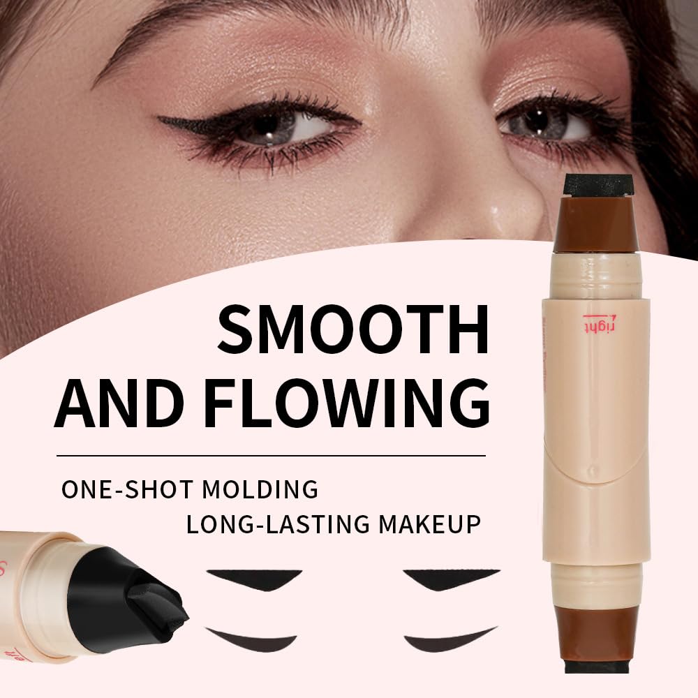 2-in-1 Rotating Winged Eyeliner Stamp Pen, Waterproof Quick Dry Longwear Eye Liner, Black & Light Brown Dual-Head Precise Makeup Lip Liner 2-in-1 Rotating Winged Eyeliner Stamp Pen, Waterproof Quick Dry Longwear Eye Liner, Black & Light Brown Dual-Head Precise Makeup Lip Liner