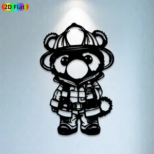 1pc Teddy Bear Metal Wall Art,Cute Teddy Bear Statue Mural, Ideal Gift for Christmas, New Year, Animal Decor Enthusiasts, Rust-Resistant Metal Wall Decor Wall Sculptures, Perfect for Bedroom Wall & Garden Fence Teddy Bear Enthusiasts