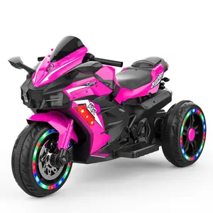12V Kids Ride on Motorcycle Electric Battery-Powered for 3-6 Years Old Pink Classic Sporty Design with 50 Watt Motor 12" Pneumatic Tires Indoor & Outdoor Use