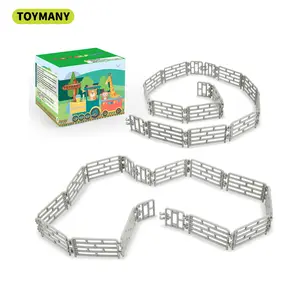 TOYMANY 64pcs Mini PVC Plastic Toy Fence Set, Tiny Horse Corral & Farm Barn Paddock Accessories for Model Figures, Age 3+ Kids’ Christmas Gift Toy,summervibes