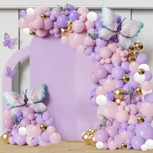 Butterfly Balloon Arch Kit 152PCS Pastel Balloon Garland Kit Butterfly Birthday Balloon for Girl Woman Baby Shower Wedding Birthday Party Decorations