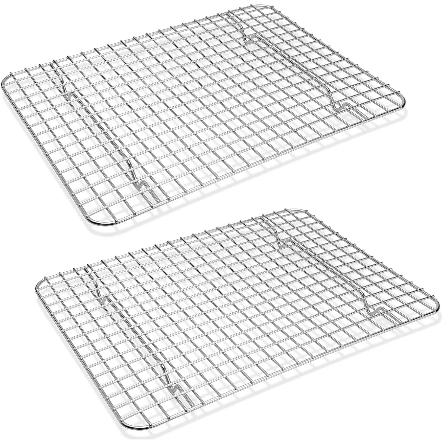 11.75 Inch Cooling Baking Rack Set of 2, Stainless Steel Grid Cooking Racks for Roasting Drying Grilling, Oven & Dishwasher Safe, Heavy Duty &