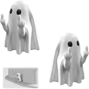 Funny Ghost Bolt Covers Decorative Screw Cover Caps, Caps for Bottom of, Halloween Cute Bowl Bolt Covers for, Cute Halloween,2-Pack (White)