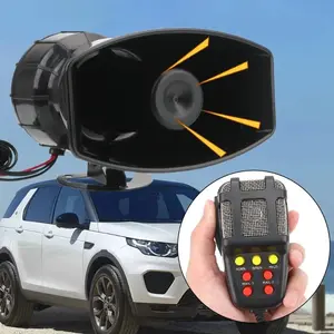 Mic PA System Emergency Amplifier Hooter Speakers Loud Car Horn Police Siren Air Horn Megaphone Tone 12V 100W Car Warning Alarm sound system