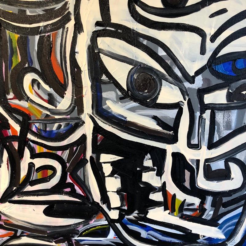 William L Womack Canvas Painting title Picasso Nightmare Unframed, Vibrant Colors, Standard Size, No Stretchers Included, Ideal for Home or Office Display