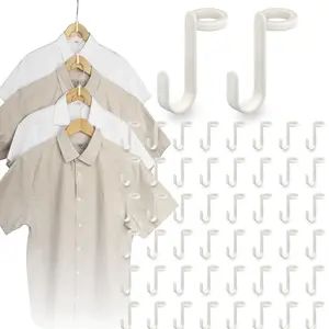 50PCS Hanger Connector Hooks,Space Saving Hangers for Clothes.Hanger Hooks Space Saver. Closet Hangers Connector Hook. College Dorm Essentials,Closet Organizers and Storage