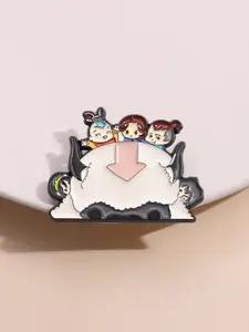 Cartoon Badge Avatar the Last Airbender Anime Peripheral Creative Brooch, Main Character Group & Flying Bull Appa Classic Scene, Anime Collectible, Wearable Art