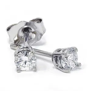 1/5ct Round Diamond Studs Earrings 14K White Gold
