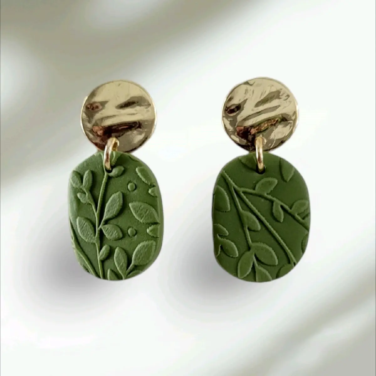 Olive green earring set