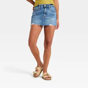 Women's Mid-Rise Micro Mini Jean Skirt - Universal Thread