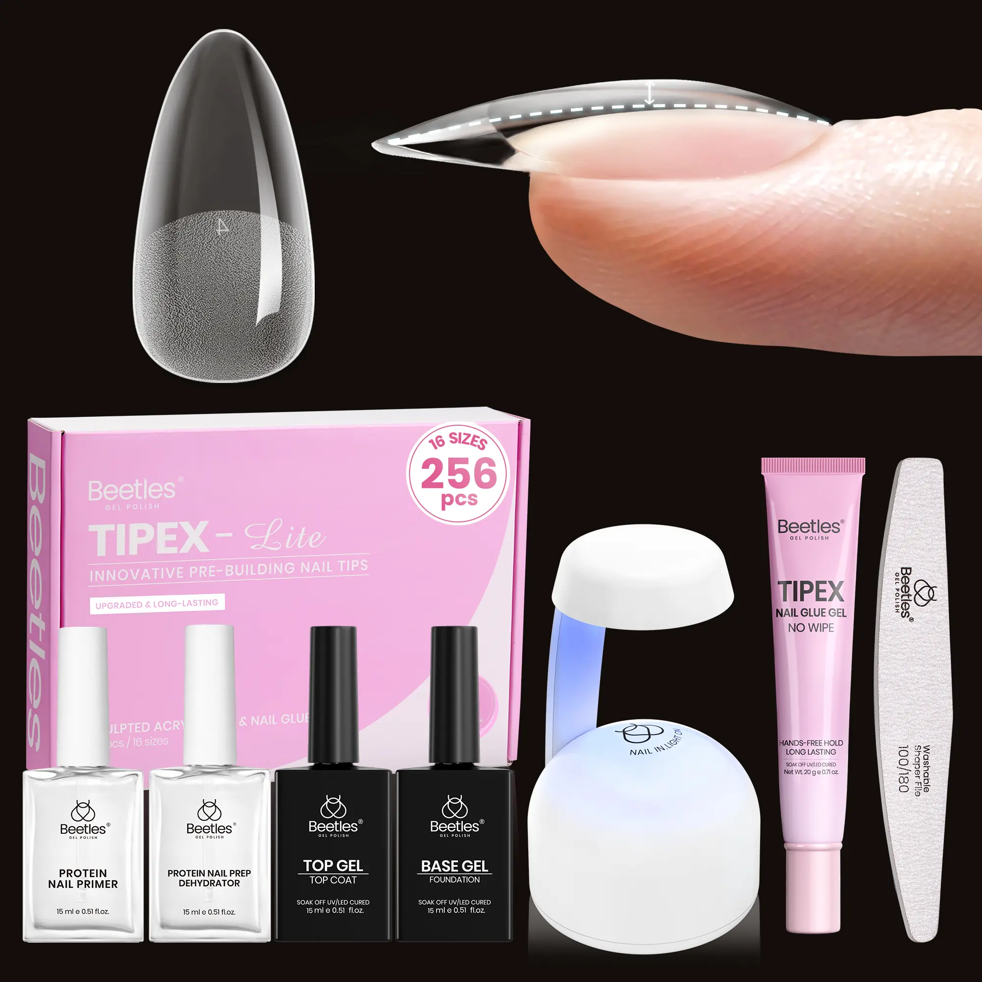 256PCS Medium Almond All in One Kit