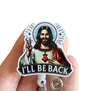 Glitter My Badge Funny jesus nurse badge reel for nurse and hospital workers. Badge clip Badge pull - Retractable swivel clip with a 360 rotation. Great gift for coworker.