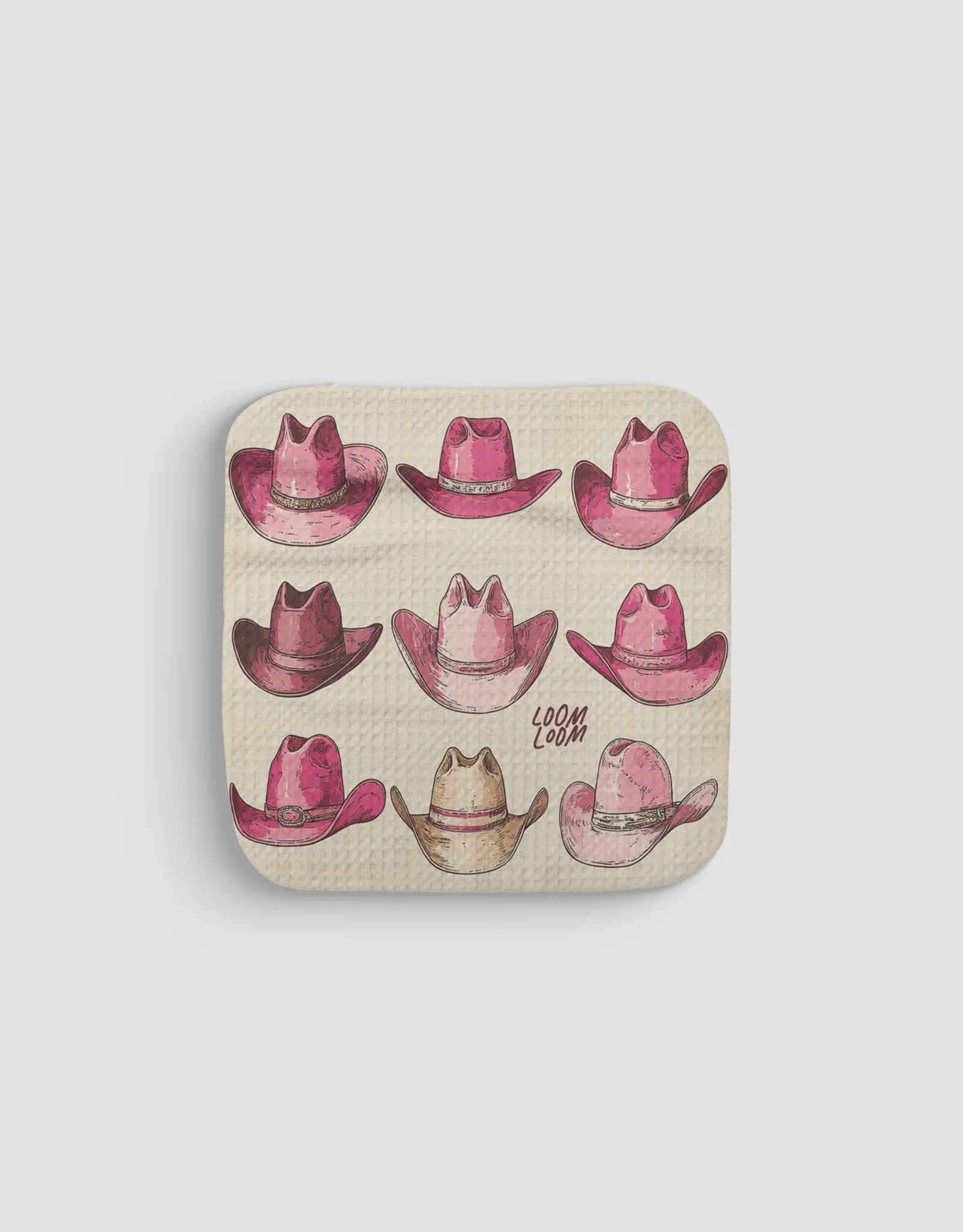 Pink Hats Dishcloth Set - Double-Sided Print Quick-Dry Kitchen Cleaning Cloth